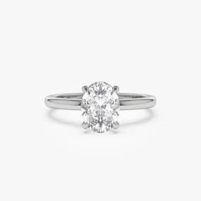0.75 - 1.50 ctw 14k Four Prong Setting Oval Shaped Lab Grown Diamond Engagement Ring - Valeria