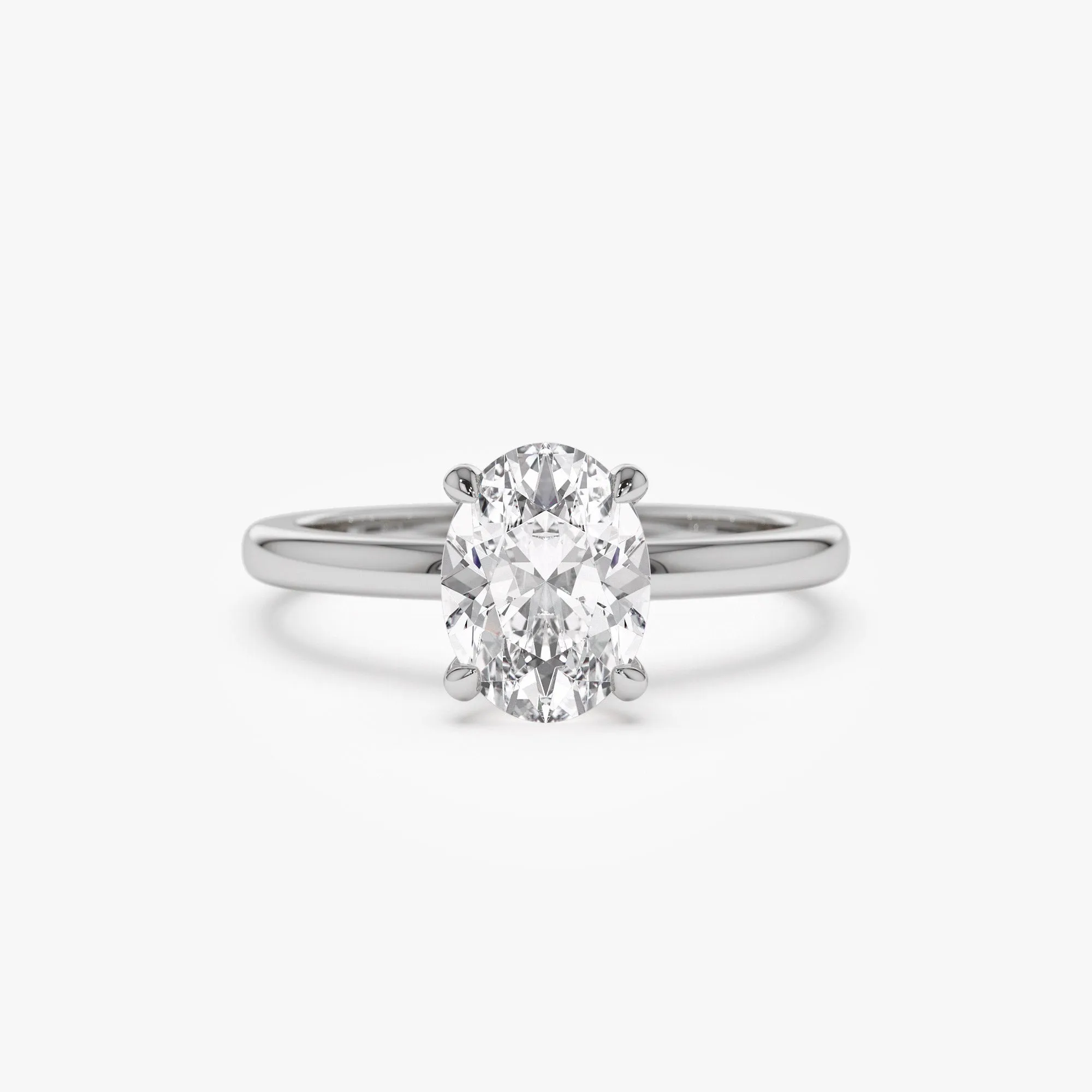 0.75 - 1.50 ctw 14k Four Prong Setting Oval Shaped Lab Grown Diamond Engagement Ring - Valeria