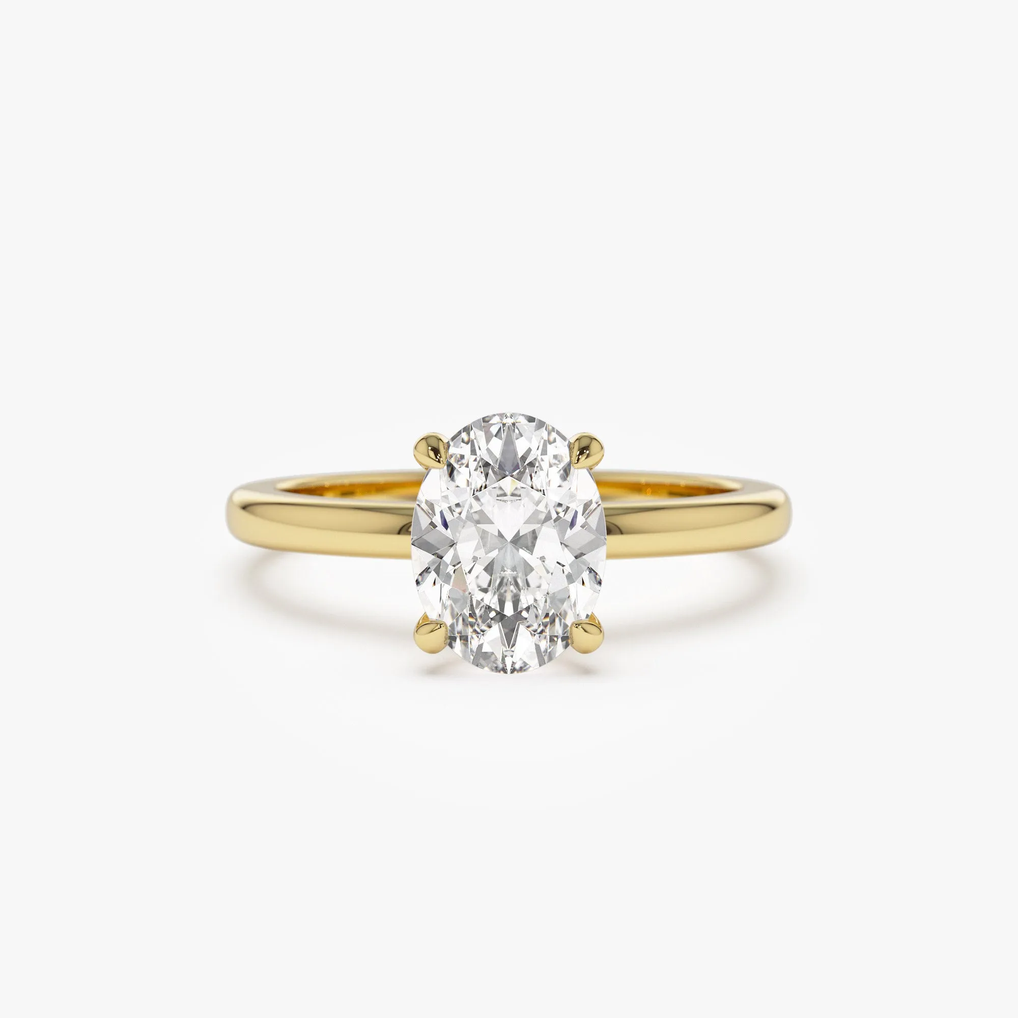 0.75 - 1.50 ctw 14k Four Prong Setting Oval Shaped Lab Grown Diamond Engagement Ring - Valeria