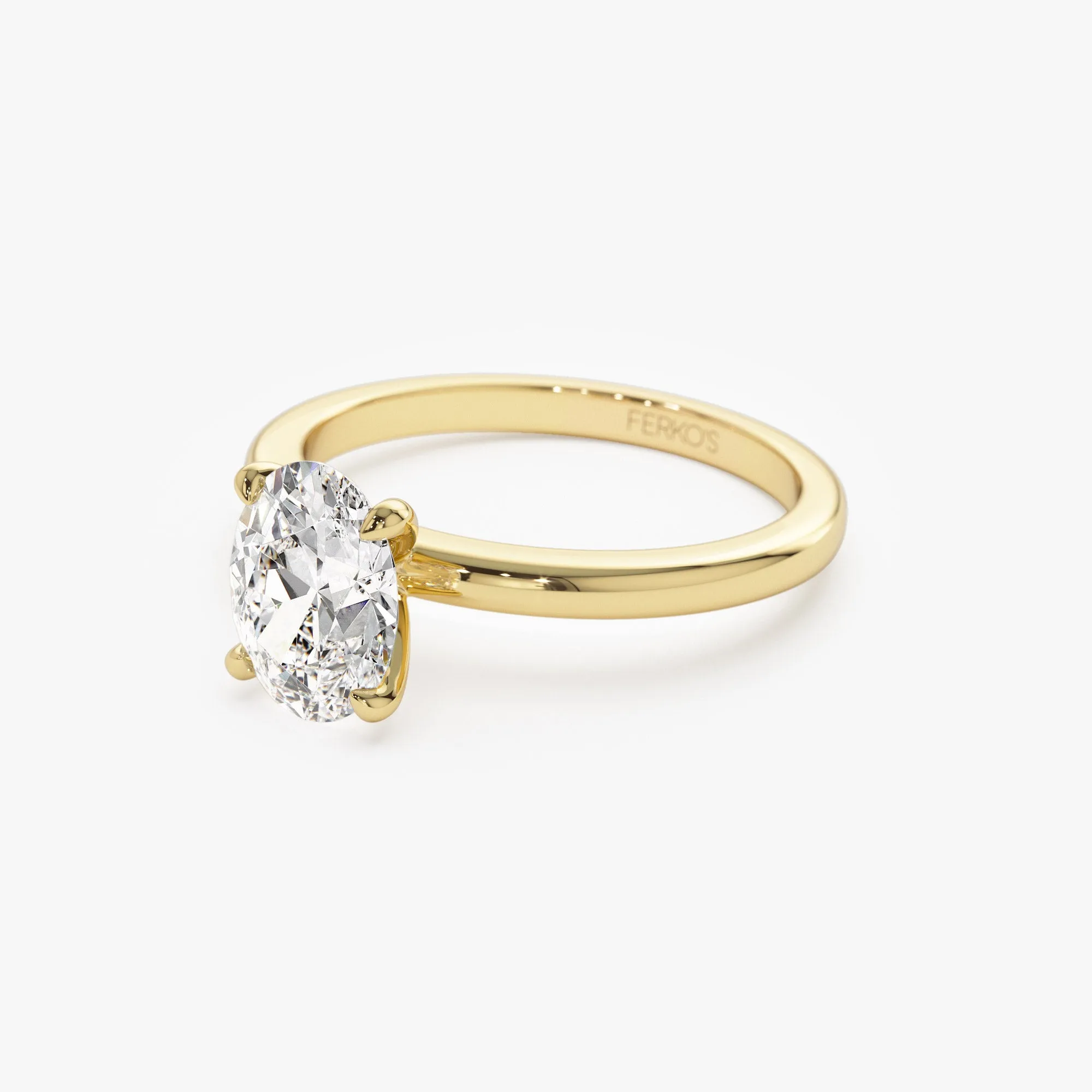 0.75 - 1.50 ctw 14k Four Prong Setting Oval Shaped Lab Grown Diamond Engagement Ring - Valeria
