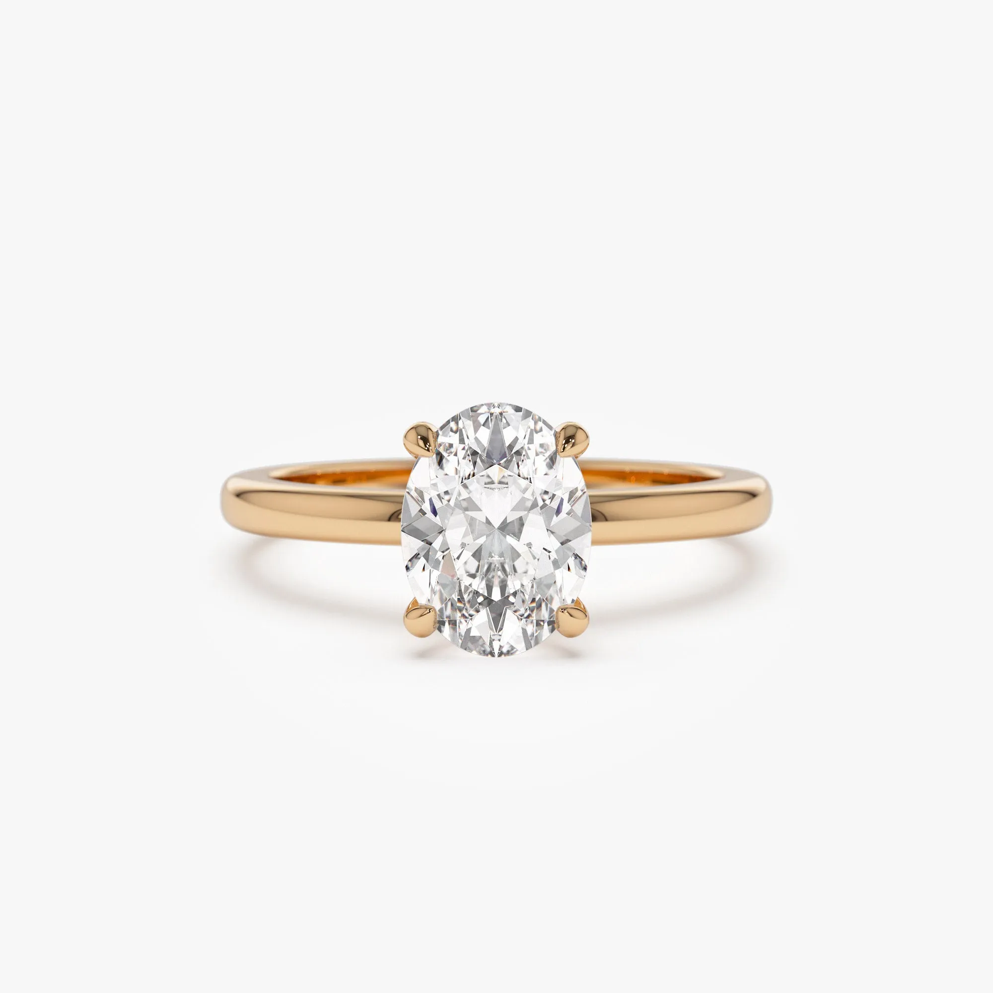 0.75 - 1.50 ctw 14k Four Prong Setting Oval Shaped Lab Grown Diamond Engagement Ring - Valeria