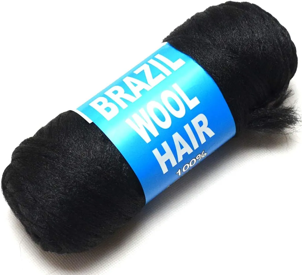 100% Acrylic Brazilian Wool Hair Yarn For African Hair Braiding - Black