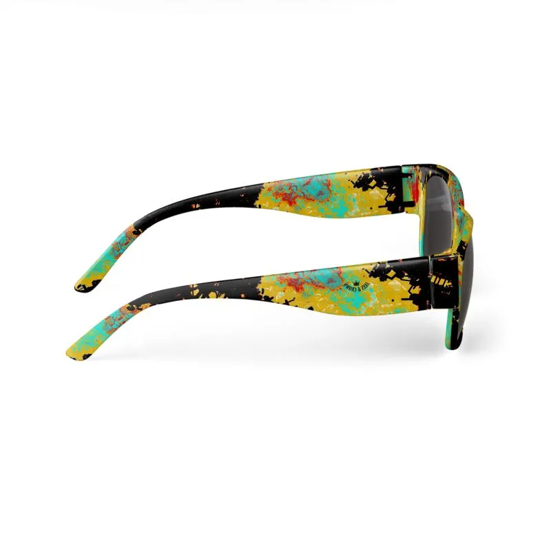 #103 JAXS N CROWN DESIGNER SUNGLASSES, ABSTRACT PRINT