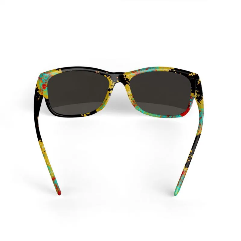#103 JAXS N CROWN DESIGNER SUNGLASSES, ABSTRACT PRINT