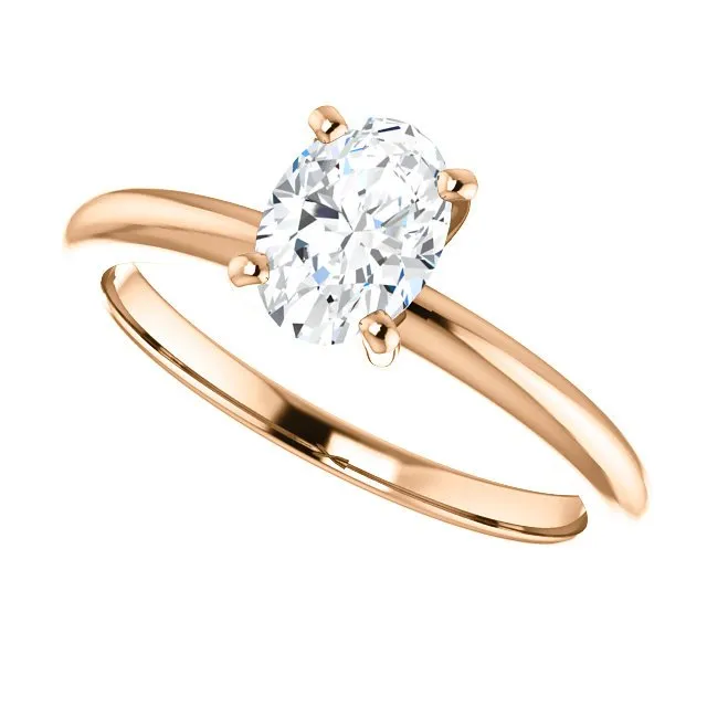 14KT GOLD 3/4 CT OVAL DIAMOND SOLITAIRE RING
