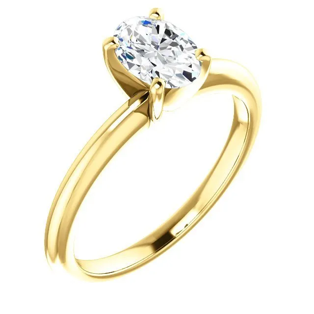 14KT GOLD 3/4 CT OVAL DIAMOND SOLITAIRE RING