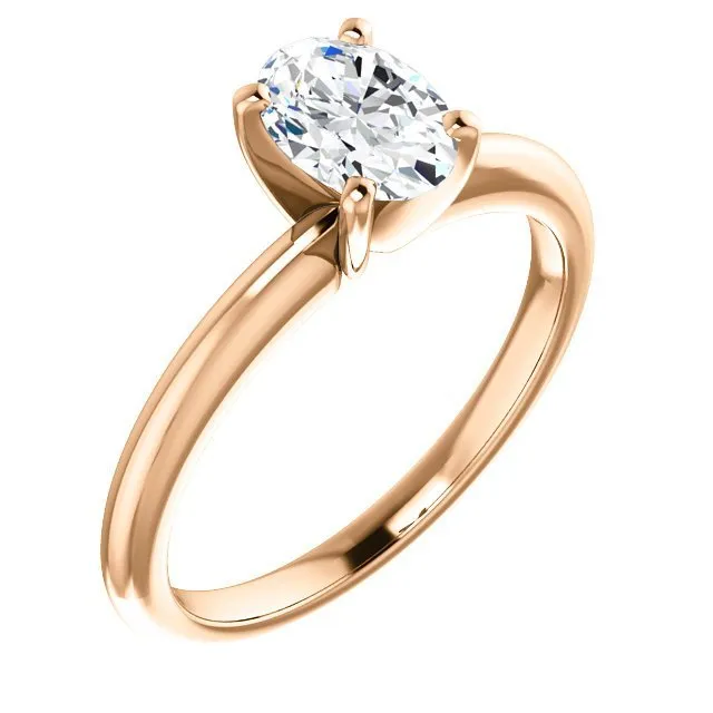 14KT GOLD 3/4 CT OVAL DIAMOND SOLITAIRE RING