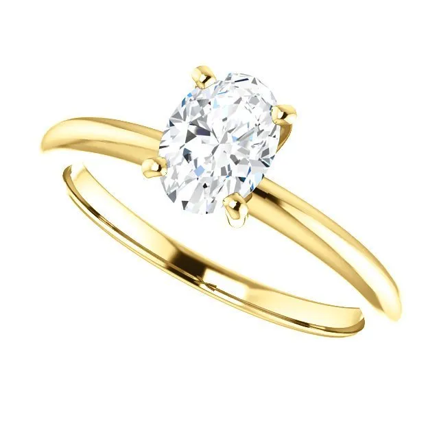 14KT GOLD 3/4 CT OVAL DIAMOND SOLITAIRE RING