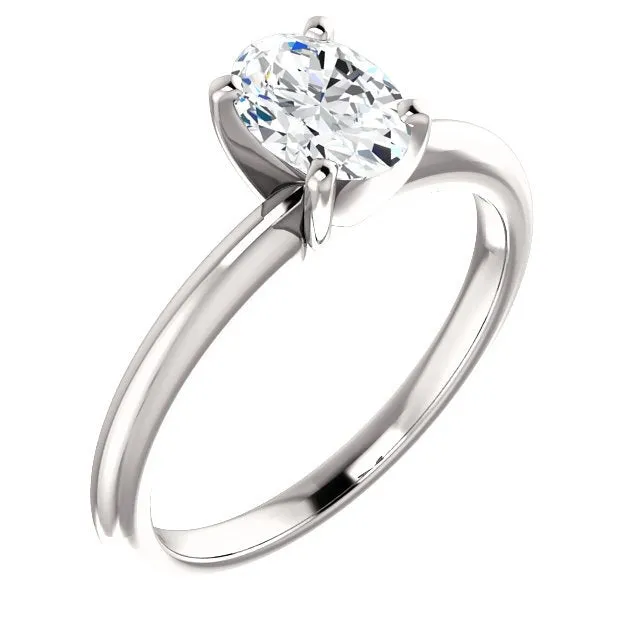 14KT GOLD 3/4 CT OVAL DIAMOND SOLITAIRE RING