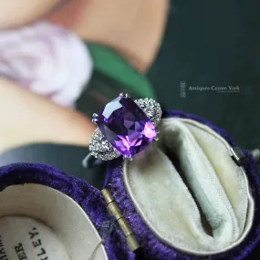 18ct Fine Amethyst & Diamond Ring