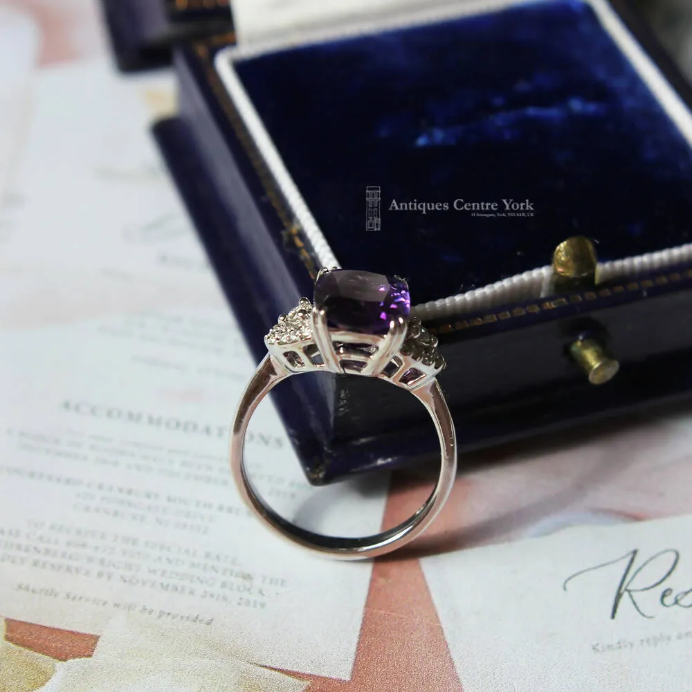 18ct Fine Amethyst & Diamond Ring