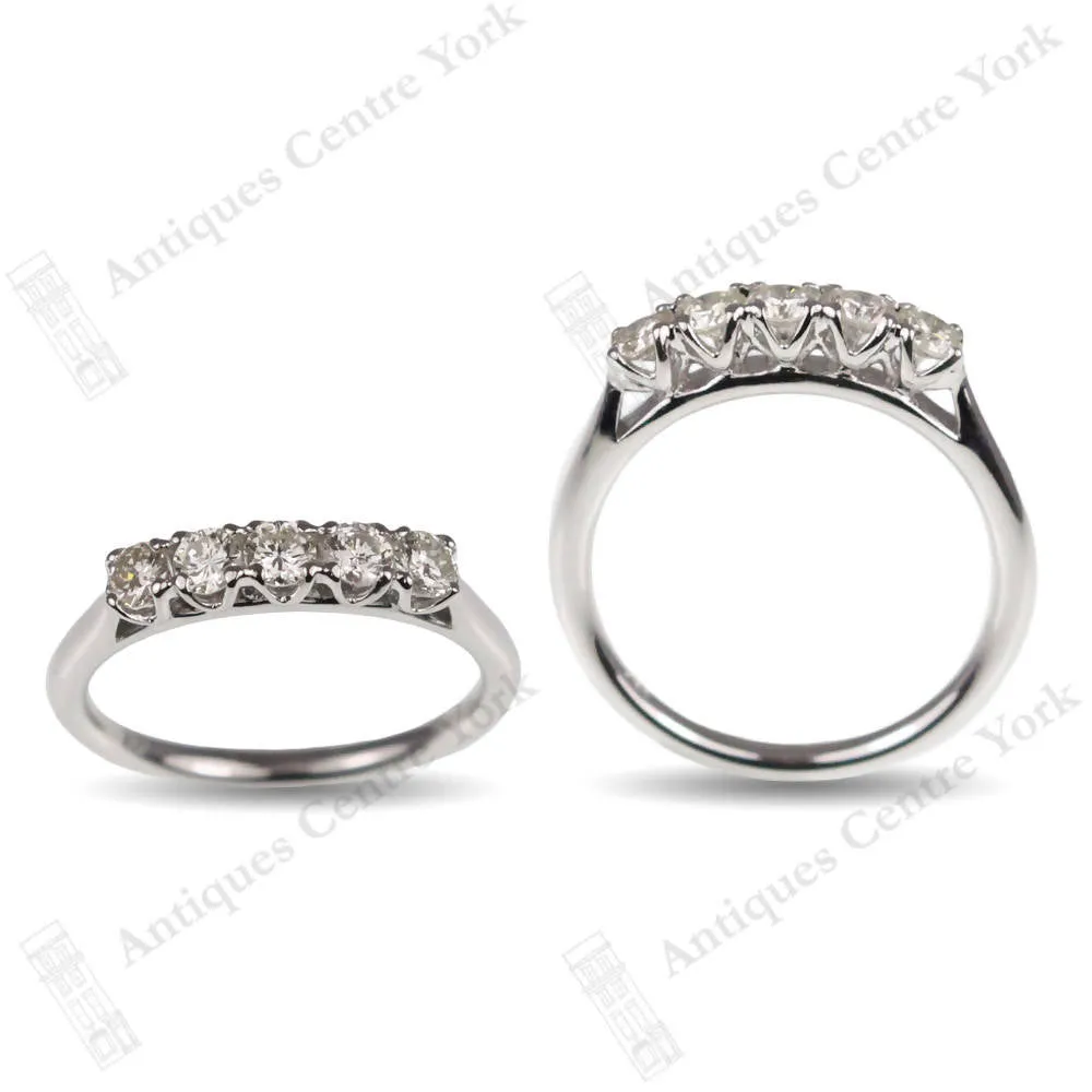 18ct White Gold Diamond 0.50ct Five Stone Ring