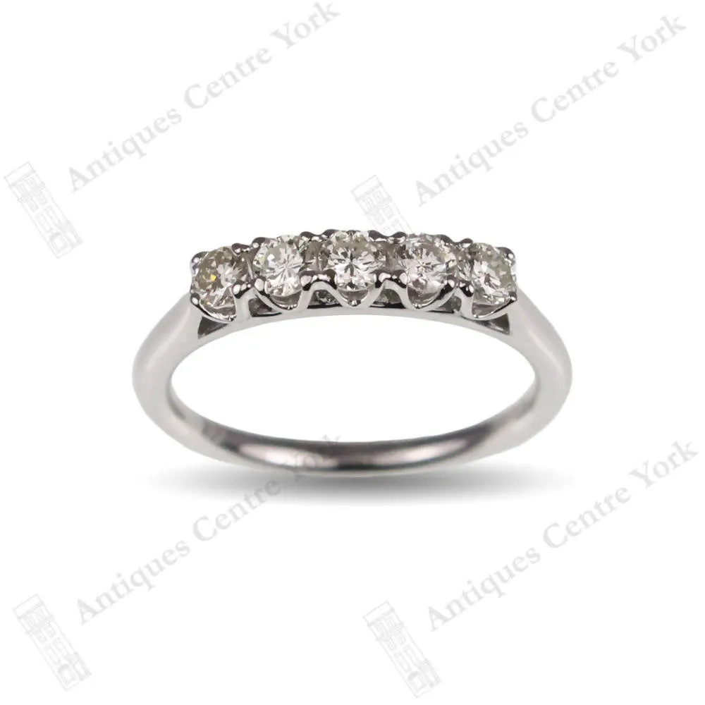 18ct White Gold Diamond 0.50ct Five Stone Ring