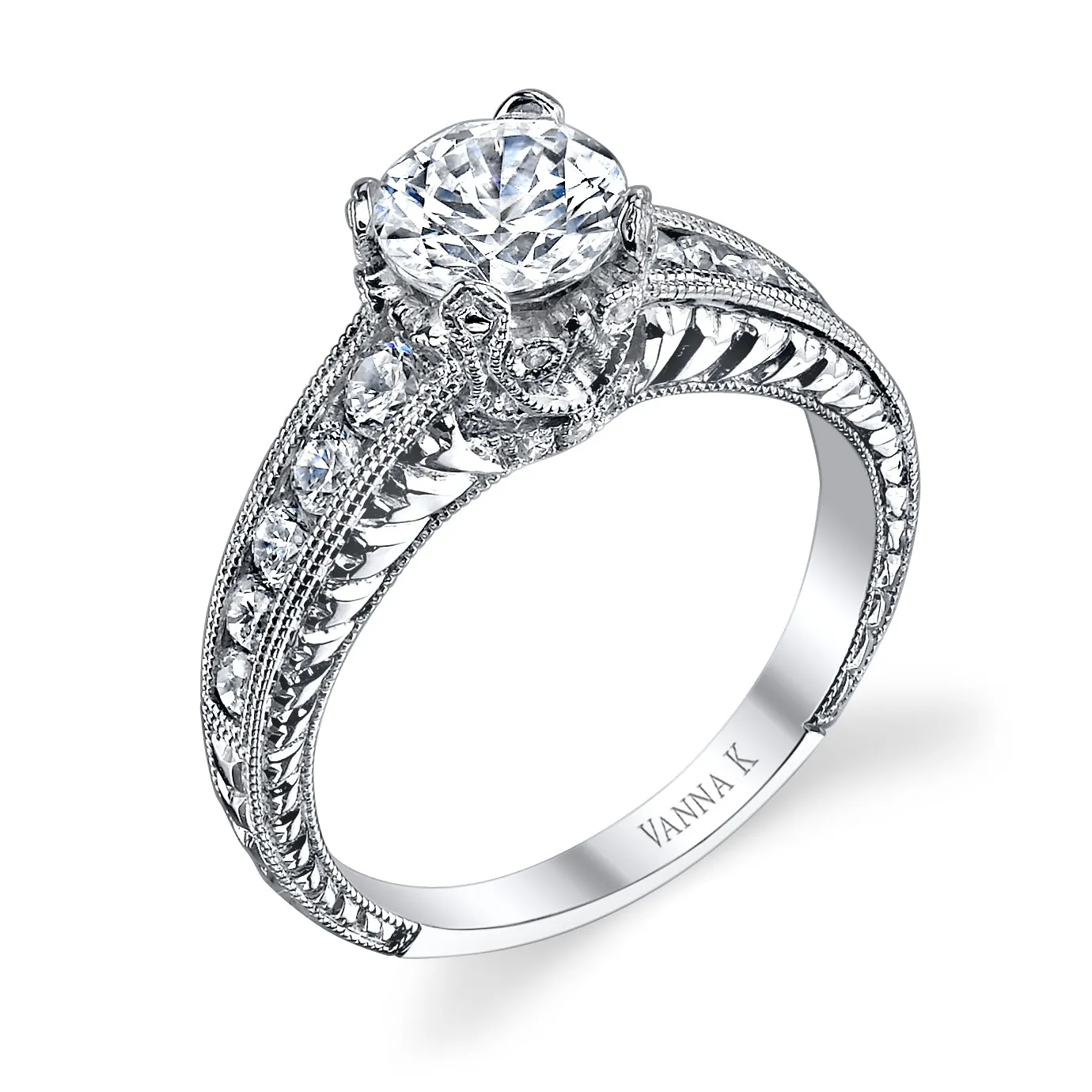 18K White Gold Diamond Engagement Ring