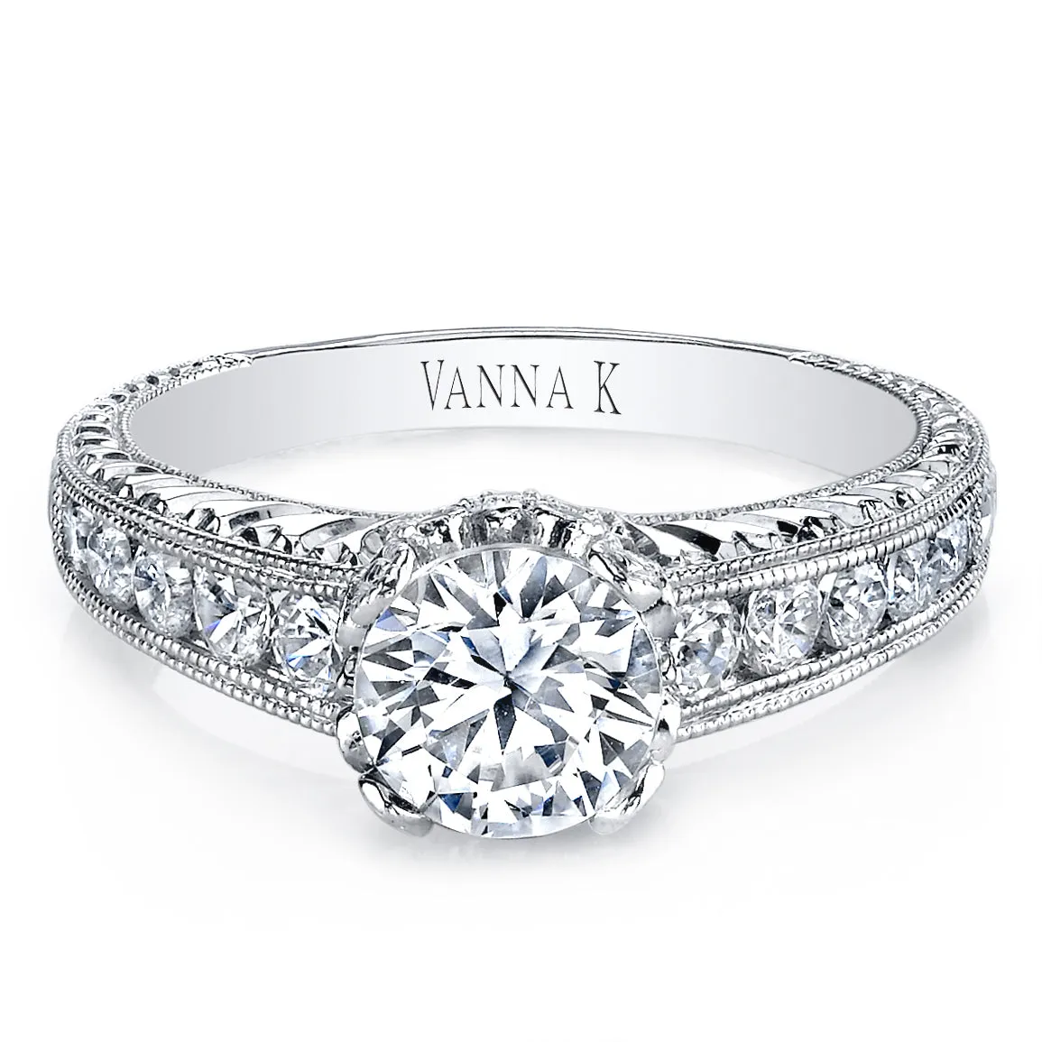 18K White Gold Diamond Engagement Ring