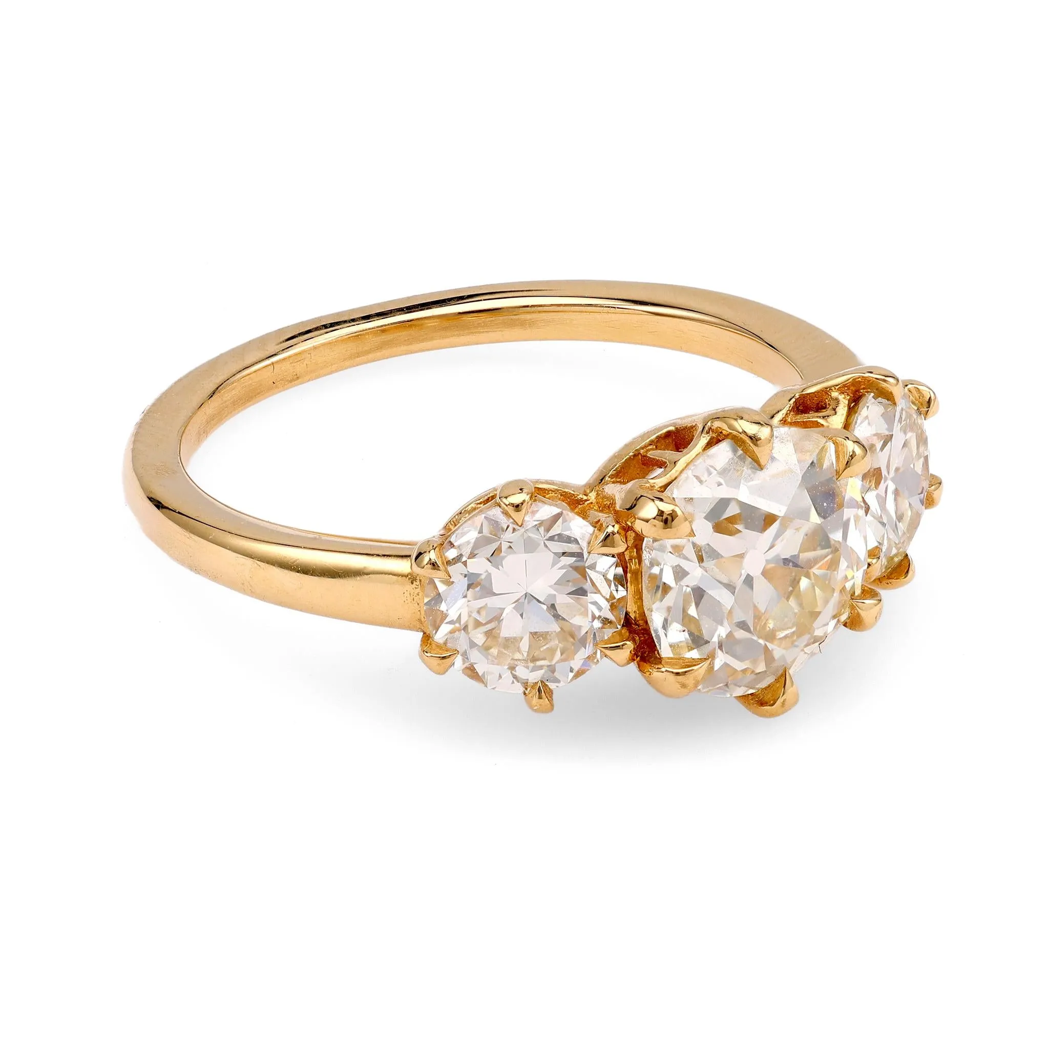 18k Yellow Gold Diamond Three-Stone Ring