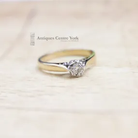 1980's 9ct Diamond Solitaire Ring
