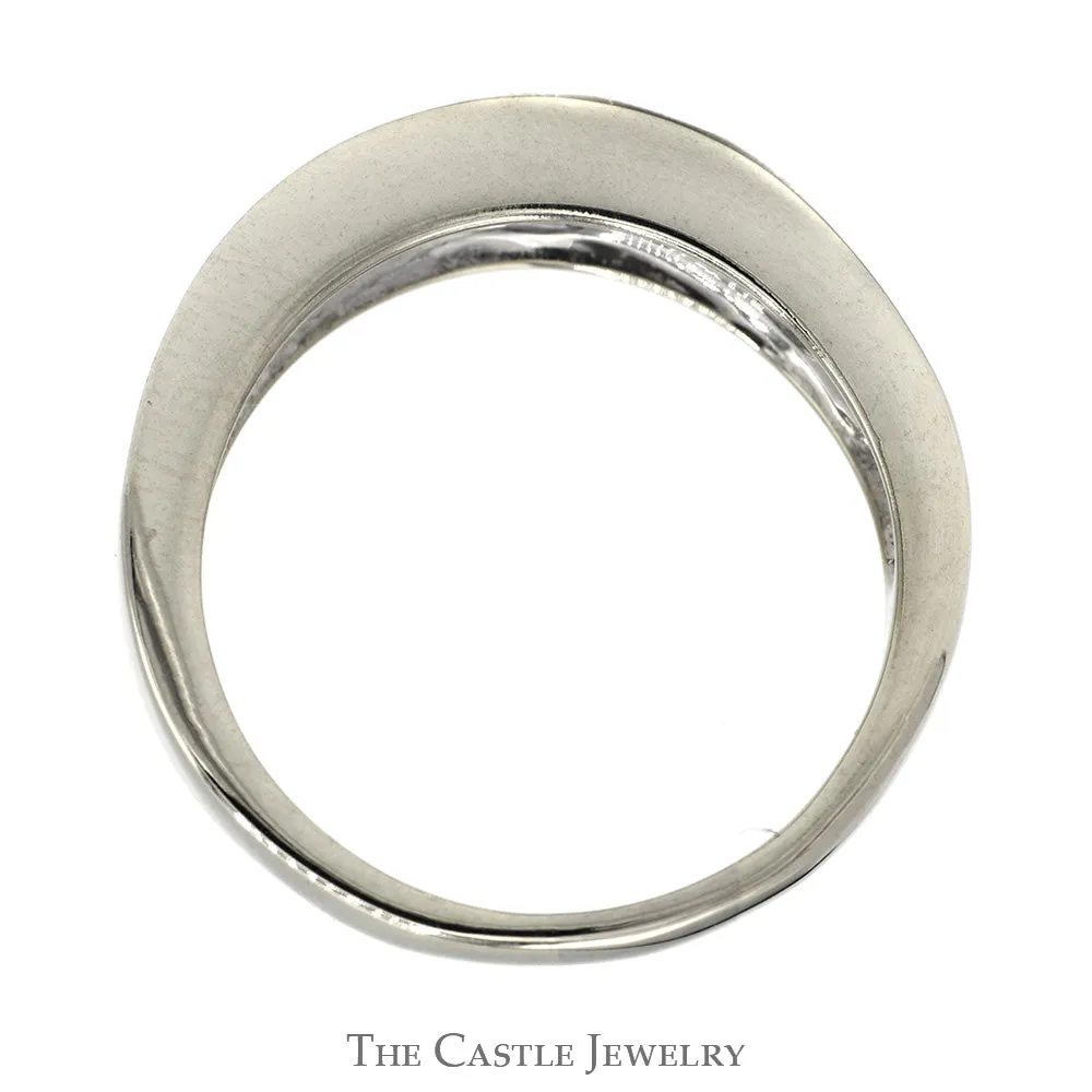 1cttw 9 Nick Set Diamond Wedding Band in 14k White Gold