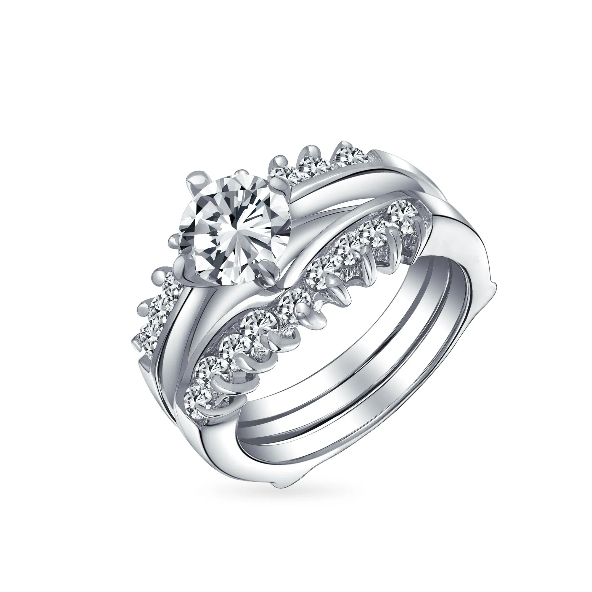 2.5-1CT Solitaire Marquise CZ Engagement Ring Set .925Sterling Silver