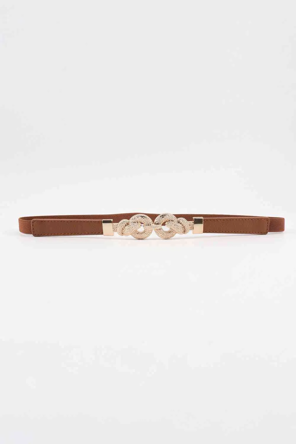 3 Zinc Alloy Vegan Leather Thin Belt