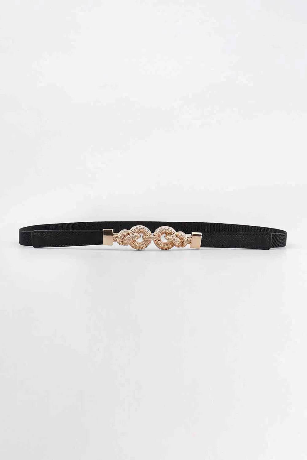 3 Zinc Alloy Vegan Leather Thin Belt