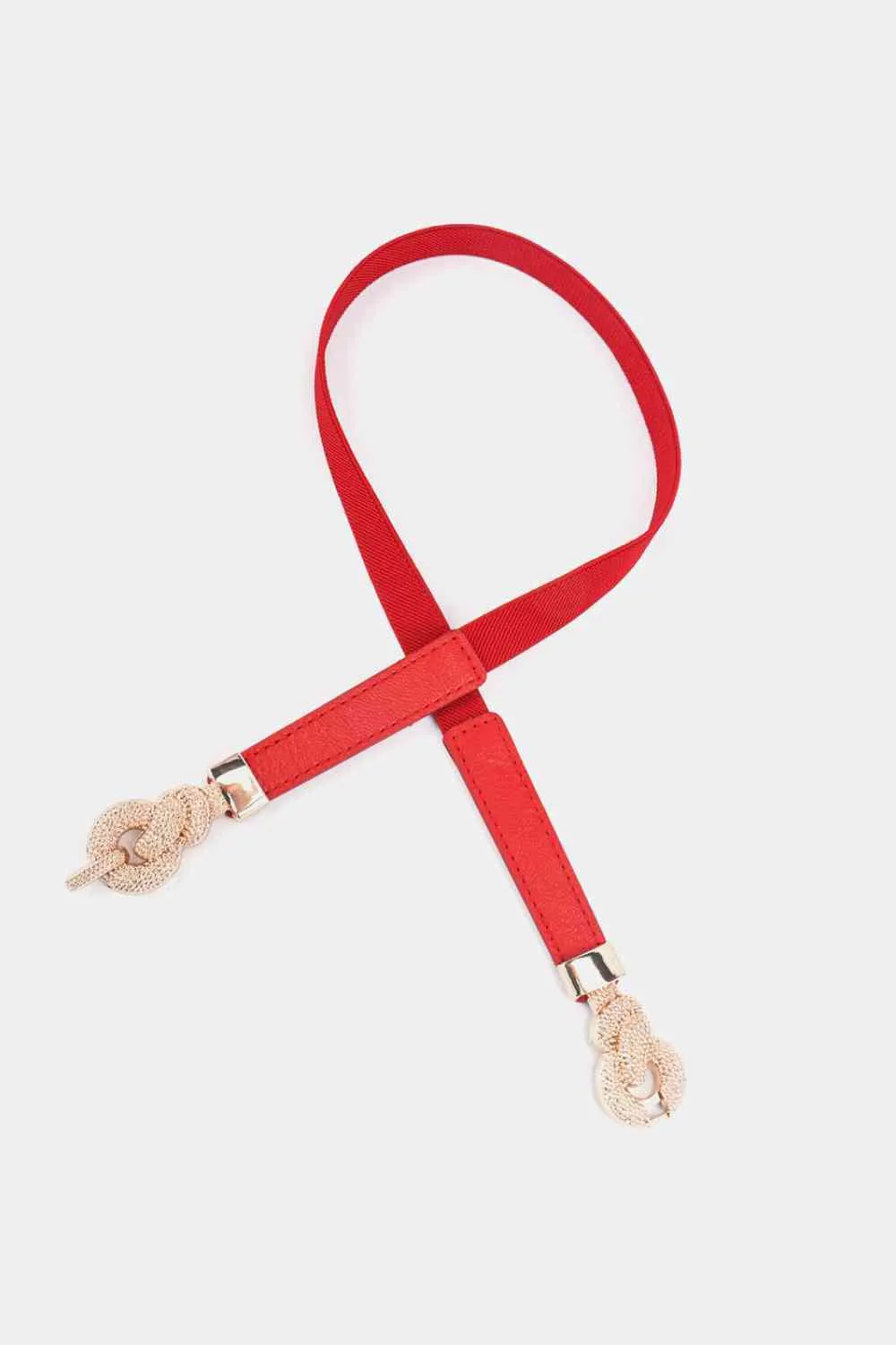3 Zinc Alloy Vegan Leather Thin Belt
