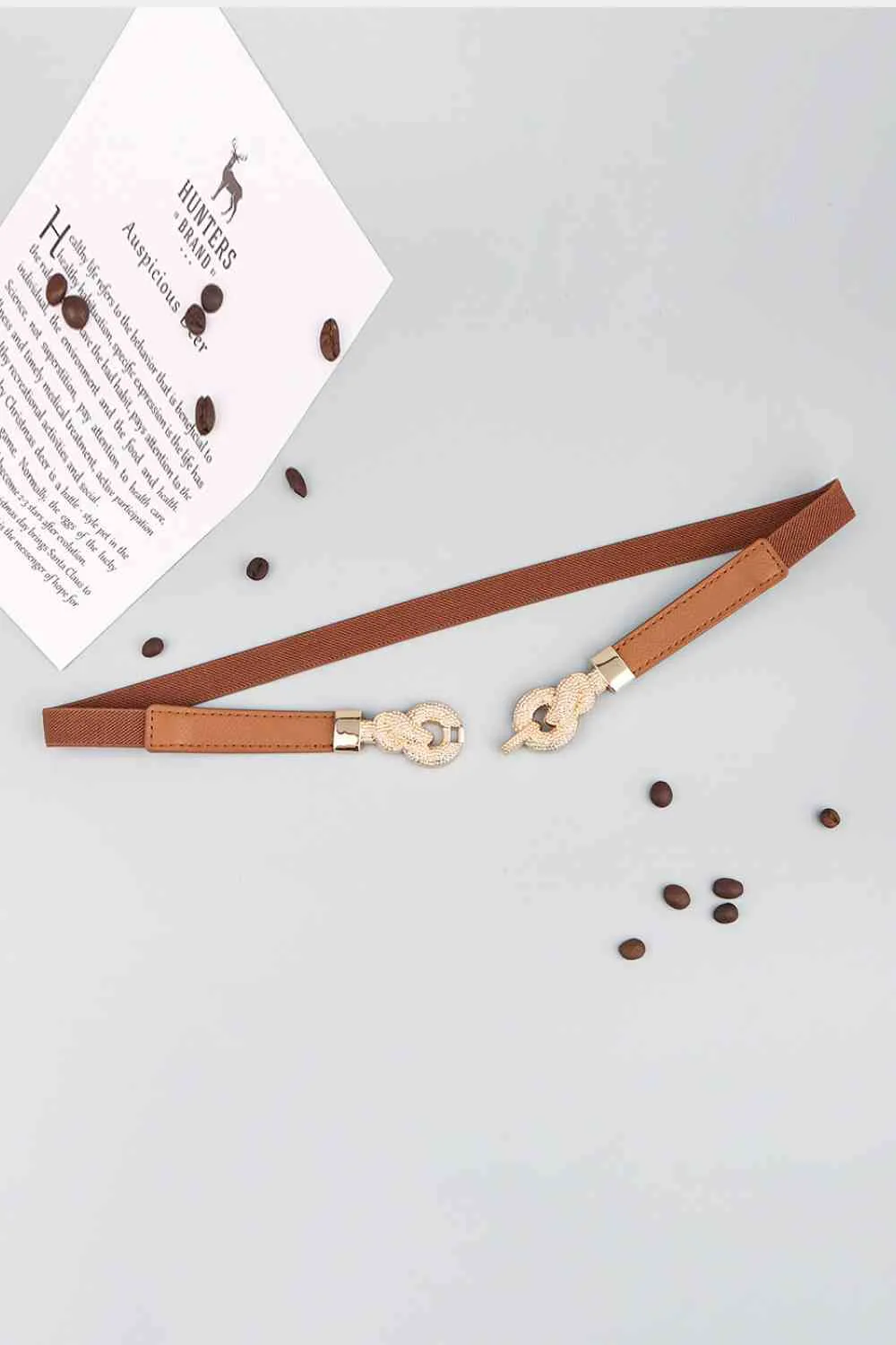 3 Zinc Alloy Vegan Leather Thin Belt