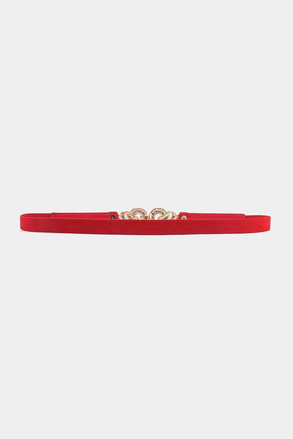 3 Zinc Alloy Vegan Leather Thin Belt