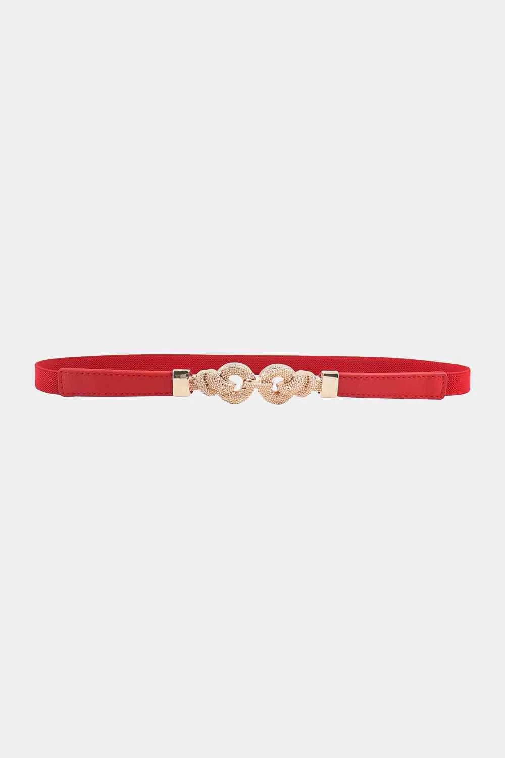 3 Zinc Alloy Vegan Leather Thin Belt