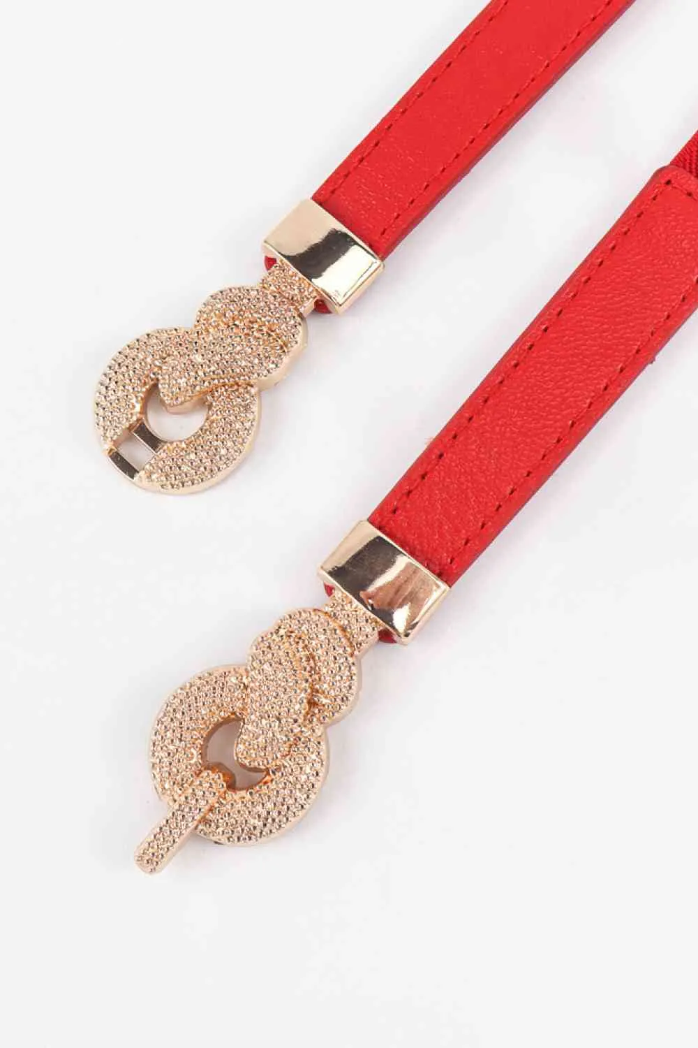 3 Zinc Alloy Vegan Leather Thin Belt