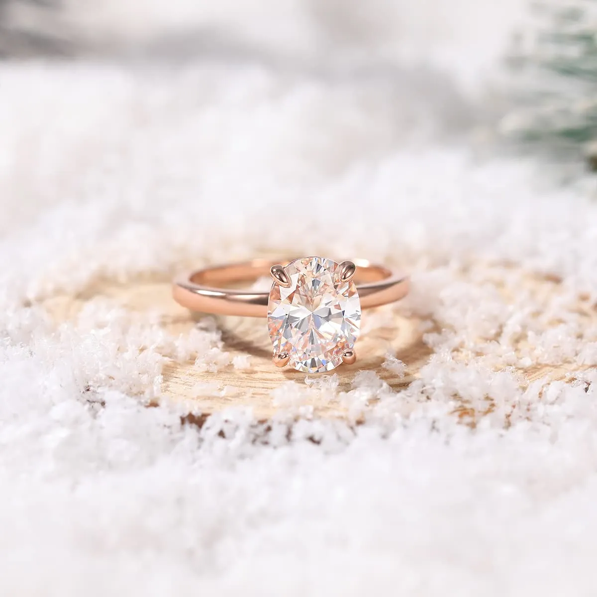 3CT Oval Cut Solitaire Cubic Zirconia Promise Ring