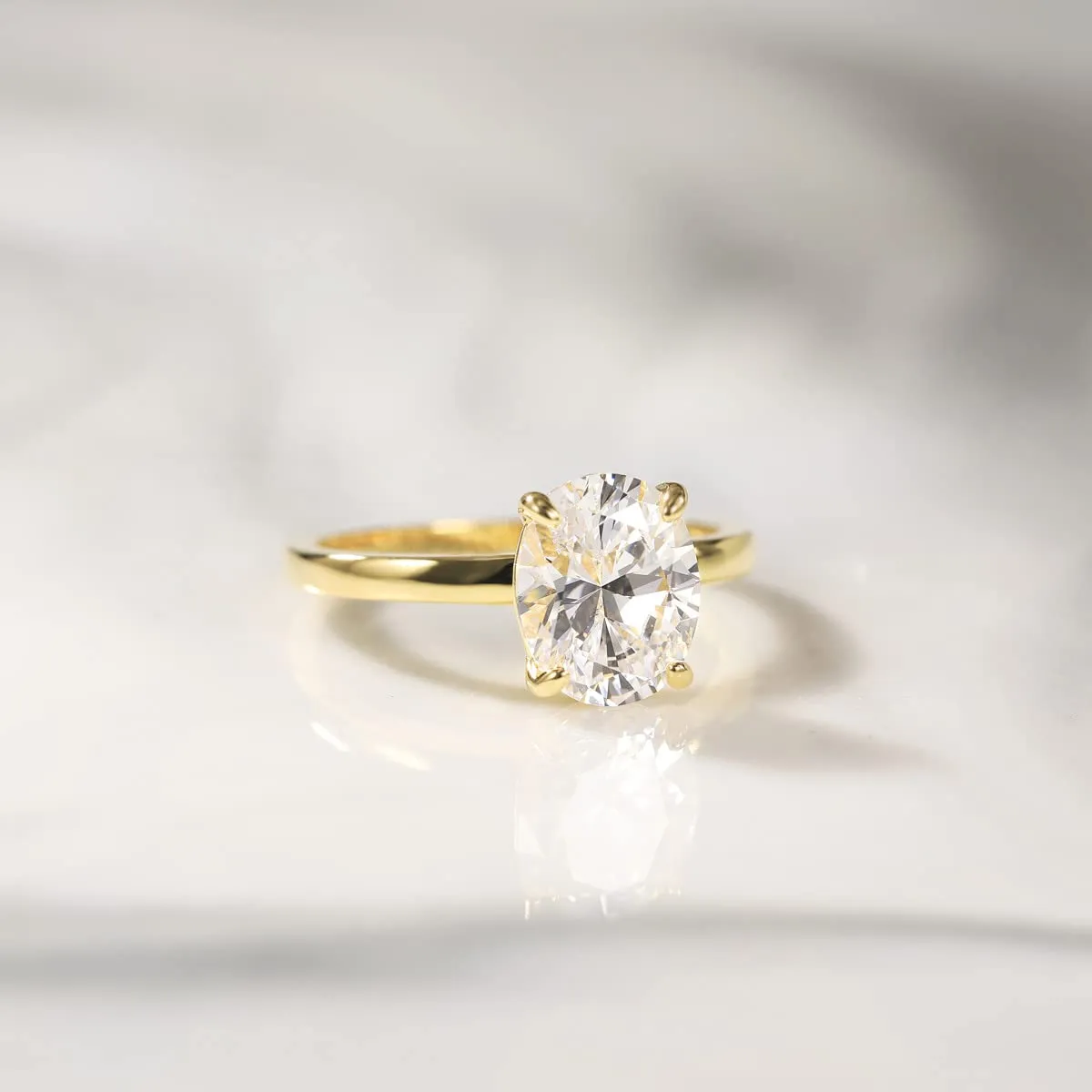 3CT Oval Cut Solitaire Cubic Zirconia Promise Ring