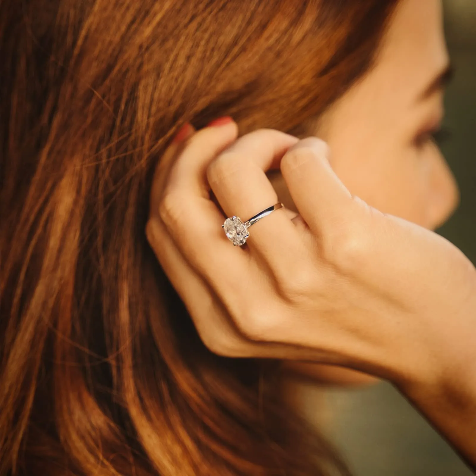3CT Oval Cut Solitaire Cubic Zirconia Promise Ring
