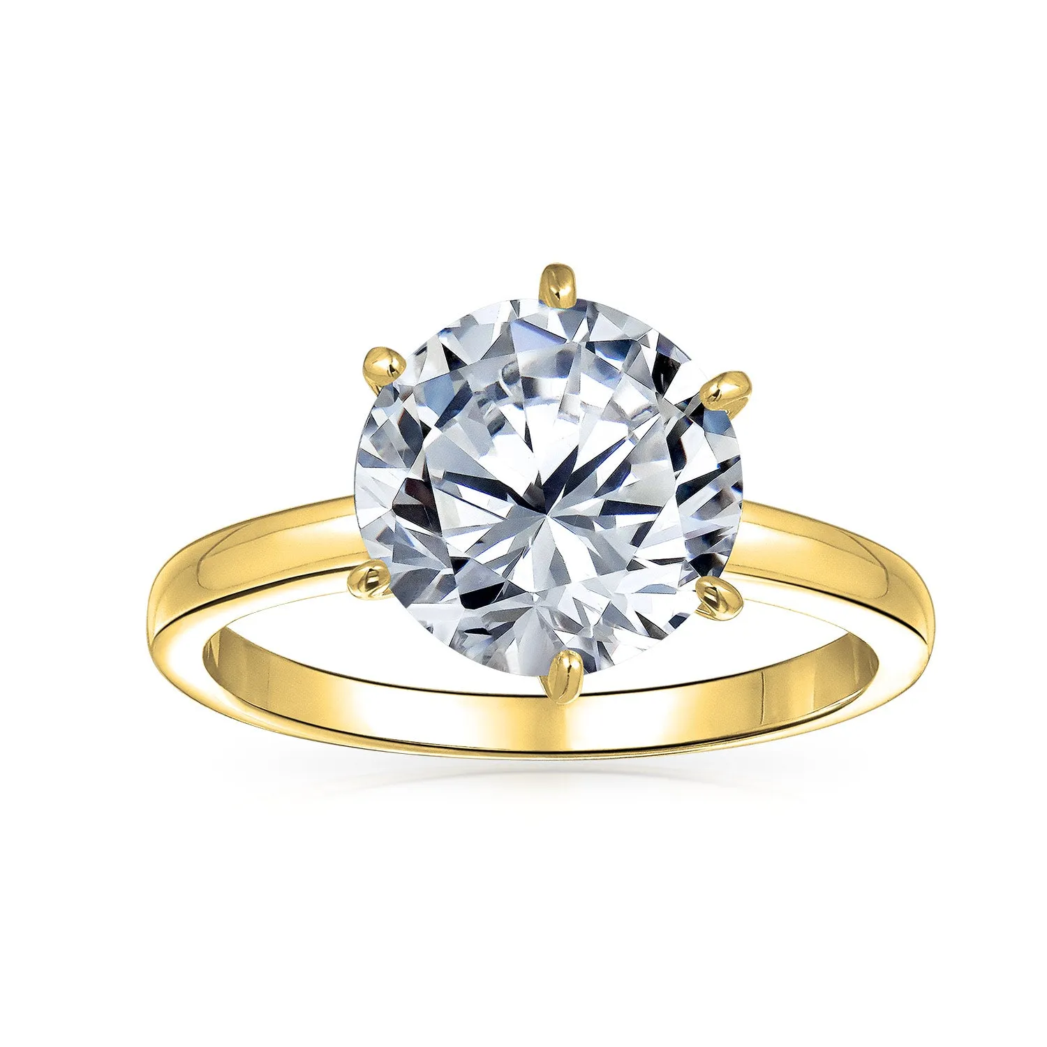 3CT Solitaire CZ Engagement Ring Sterling Silver Rose Gold Plated