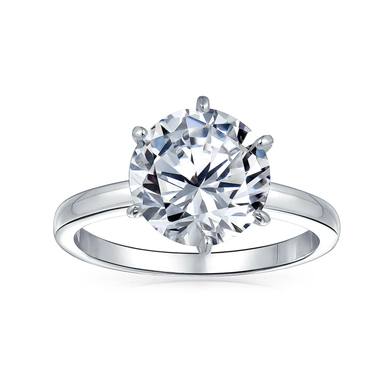 3CT Solitaire CZ Engagement Ring Sterling Silver Rose Gold Plated