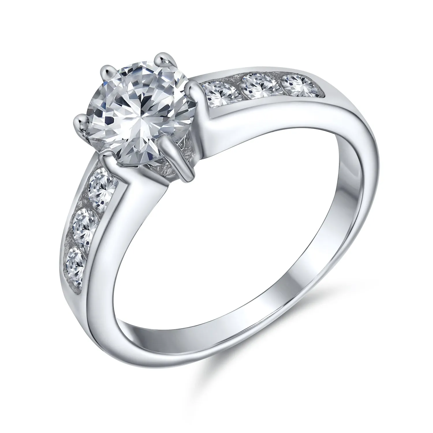 3CT Solitaire CZ Engagement Ring Sterling Silver Rose Gold Plated