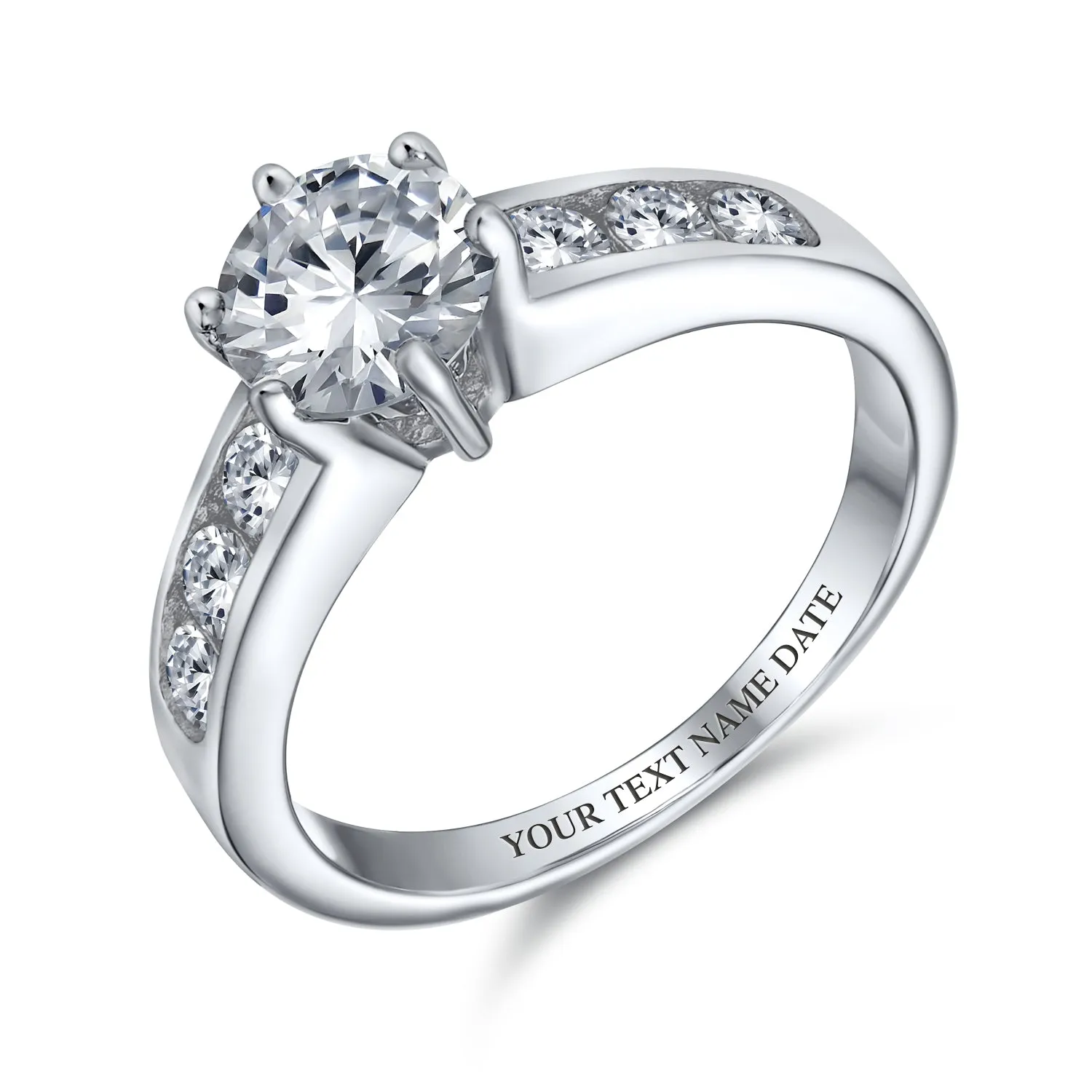 3CT Solitaire CZ Engagement Ring Sterling Silver Rose Gold Plated