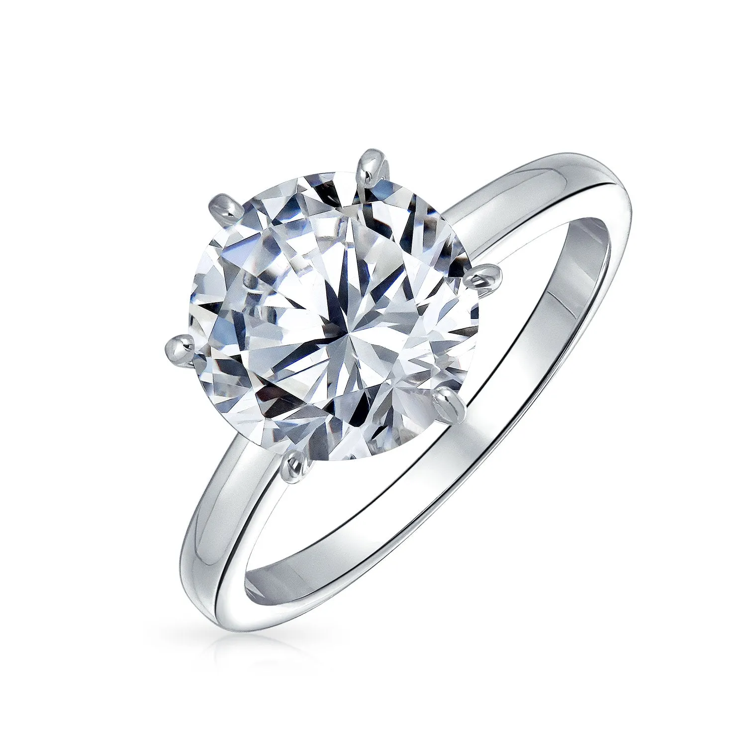 3CT Solitaire CZ Engagement Ring Sterling Silver Rose Gold Plated