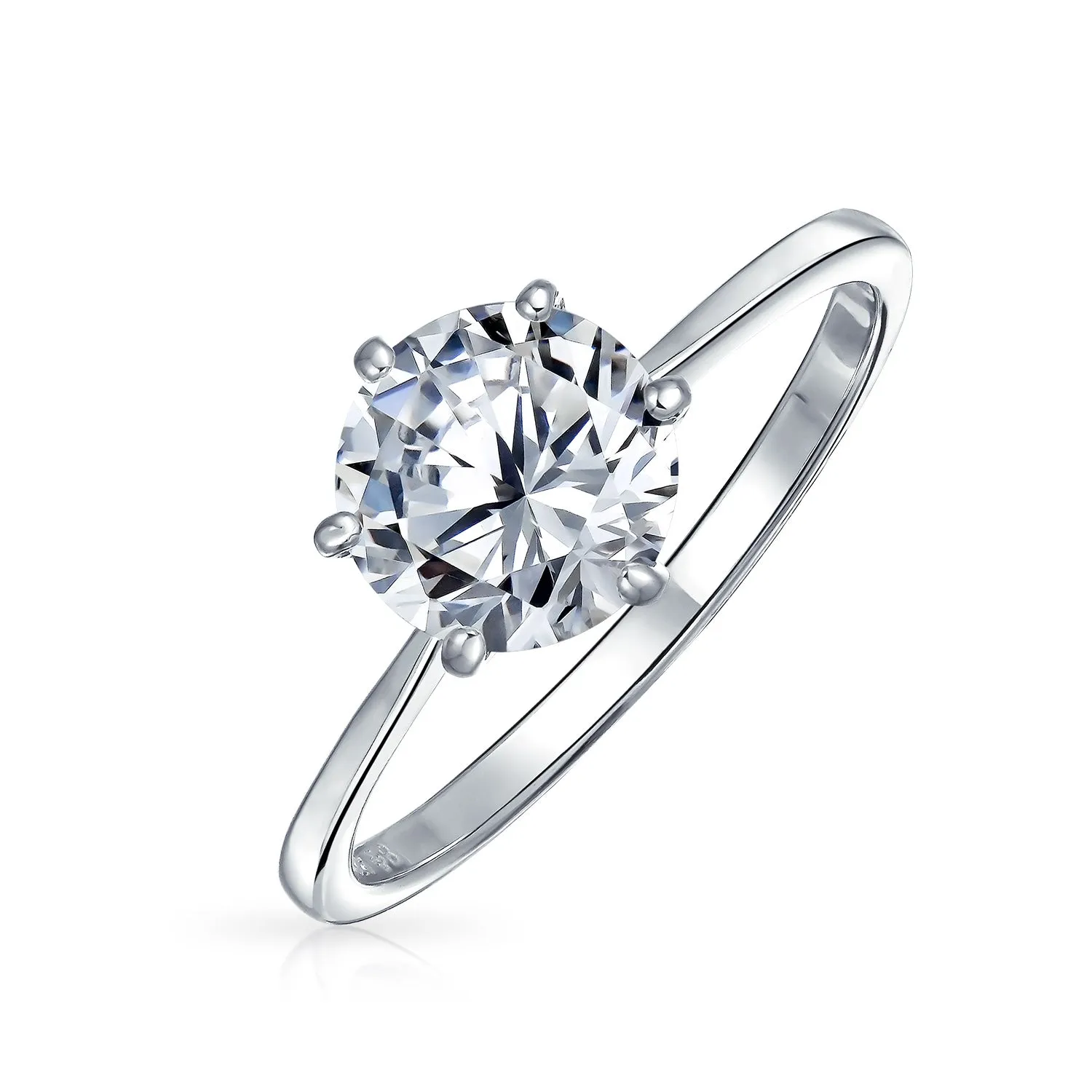 3CT Solitaire CZ Engagement Ring Sterling Silver Rose Gold Plated