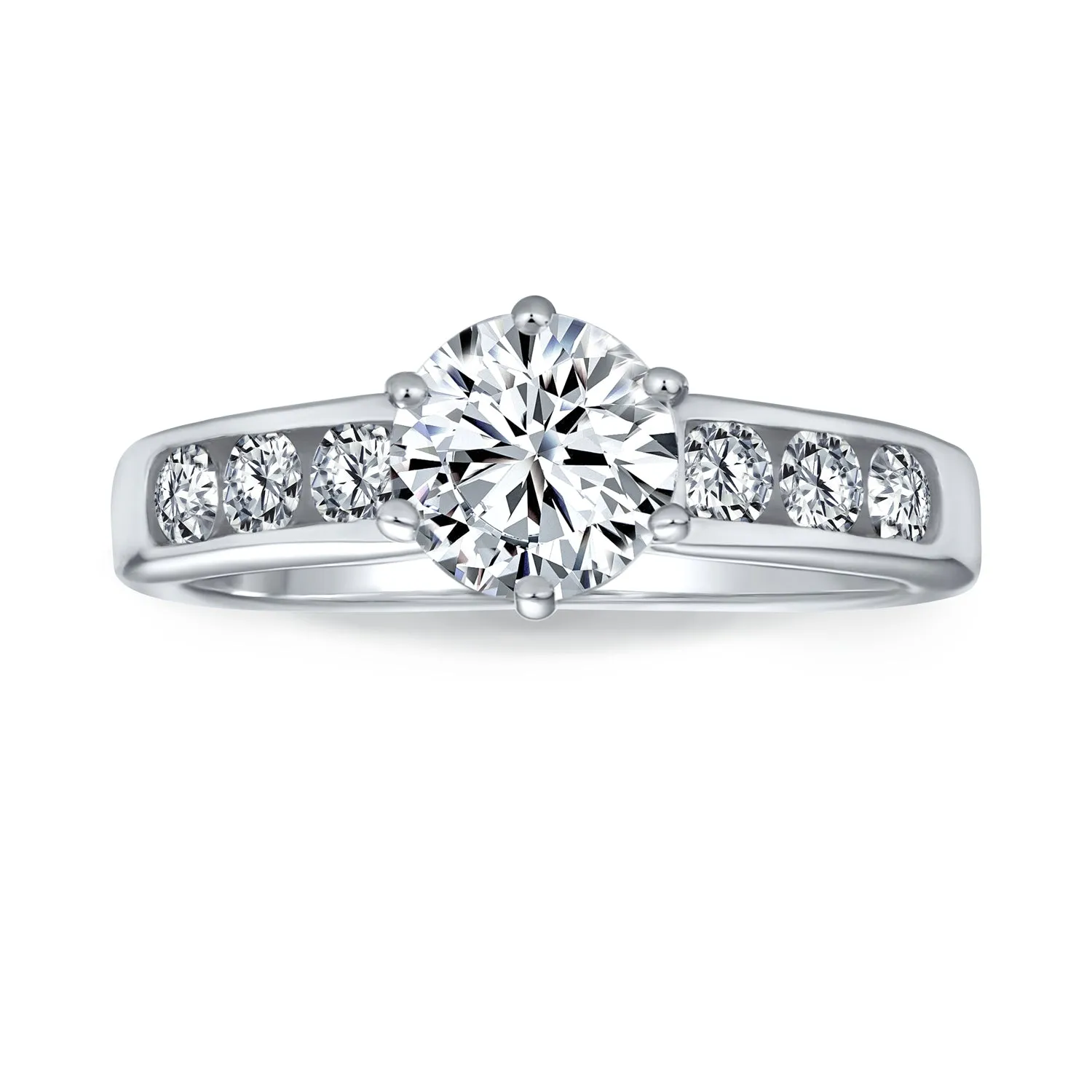3CT Solitaire CZ Engagement Ring Sterling Silver Rose Gold Plated