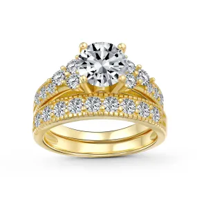3CT Solitaire Heart AAA CZ Engagement Wedding Ring Set Sterling Silver