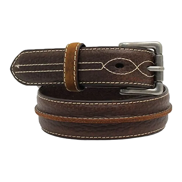 3D Belts® Children's Dark Brown Raised Center Leather Belt D120000002