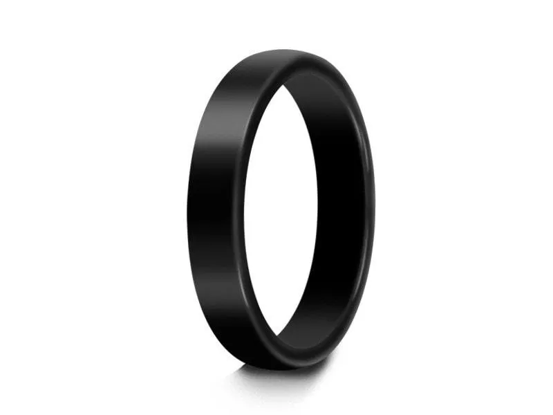 4MM HIGH POLISH BLACK DOME TUNGSTEN WEDDING BAND