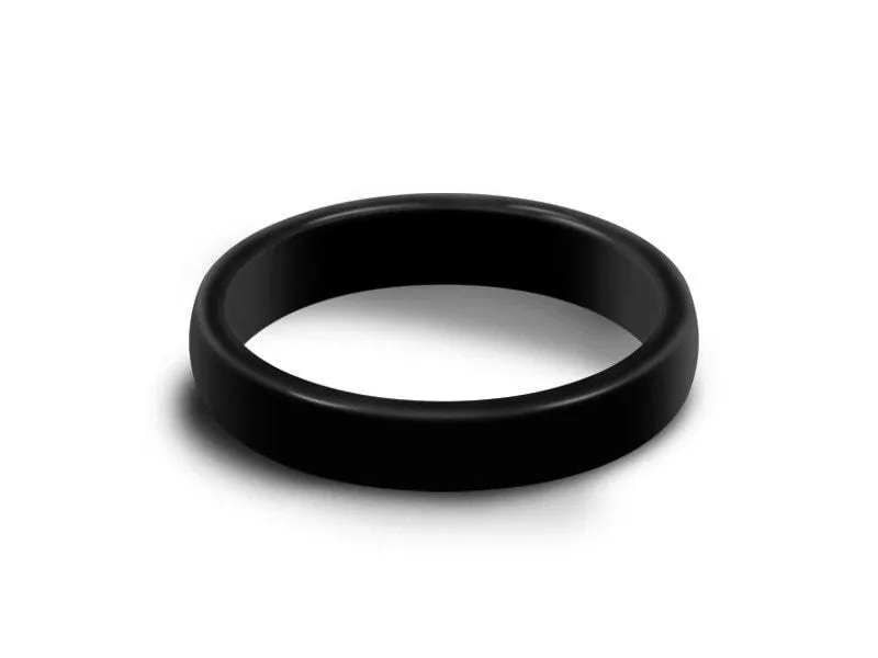 4MM HIGH POLISH BLACK DOME TUNGSTEN WEDDING BAND