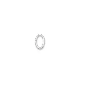 6mm x 4mm Oval Sterling Silver Open Jump Rings (Package of 10)