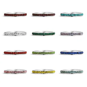 75 pc Stainless Steel Birthstone Eternity Ring Set / BND0005