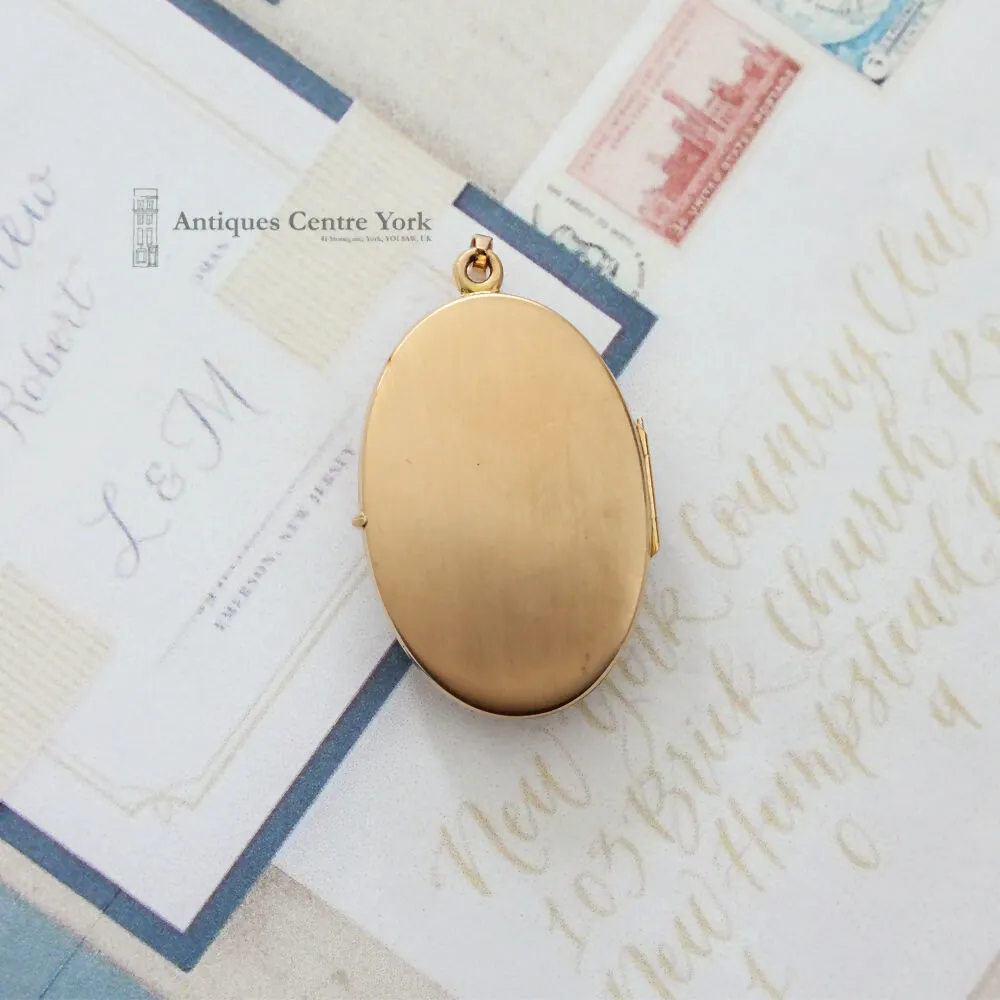 9ct 2 Colour Gold Sapphire & Diamond Locket