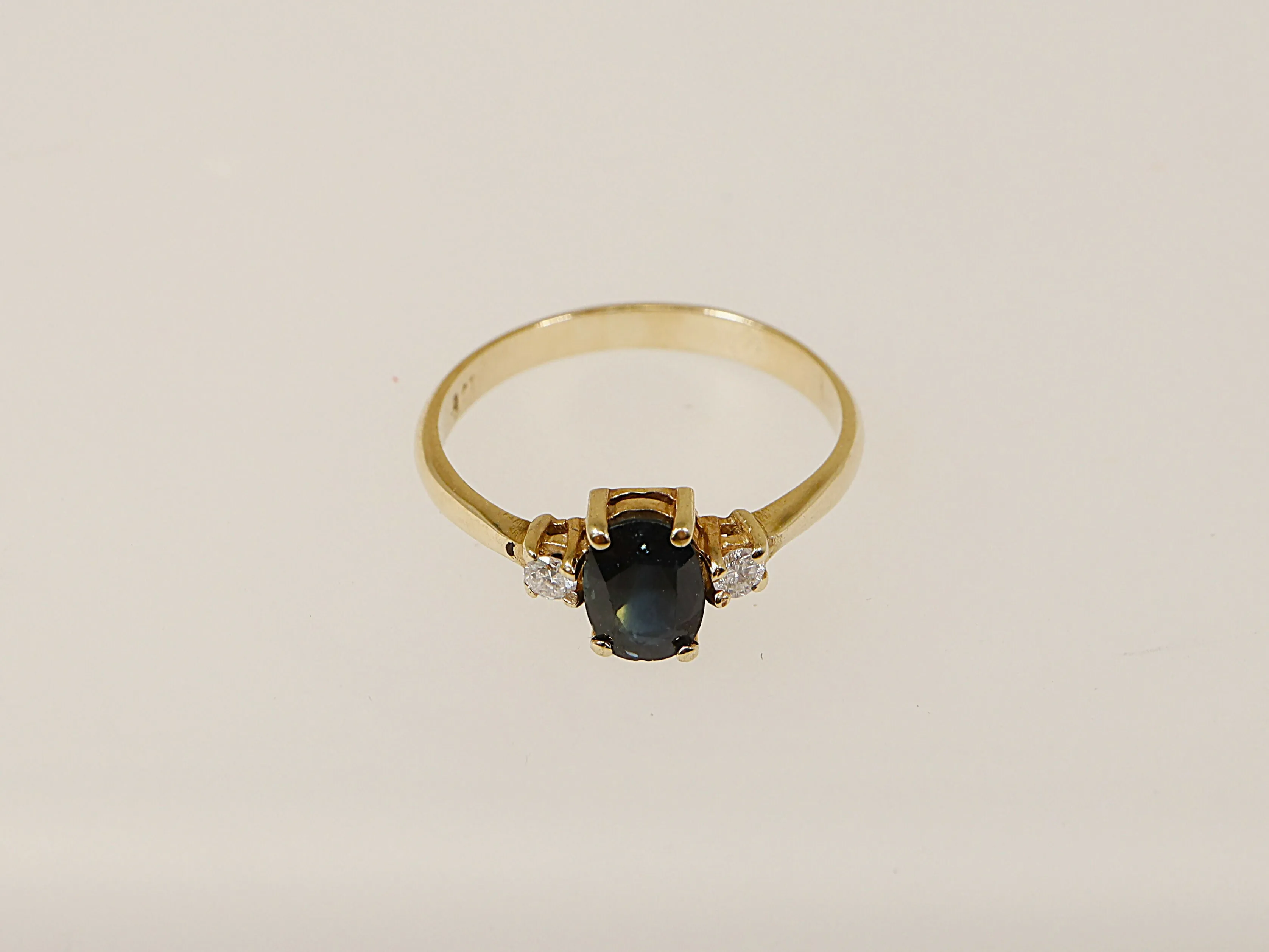 9ct Gold Sapphire and Diamond Trilogy Ring