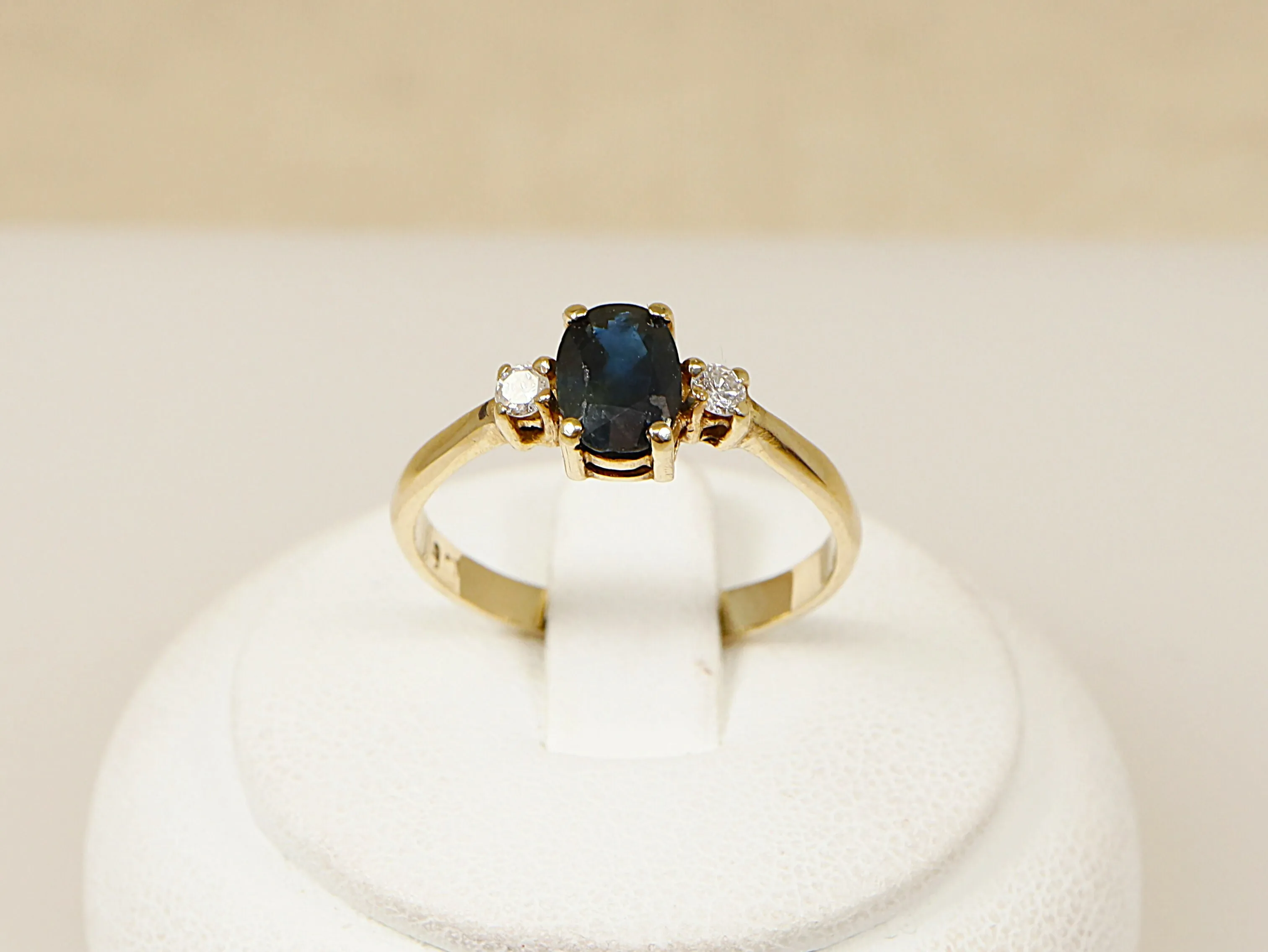 9ct Gold Sapphire and Diamond Trilogy Ring