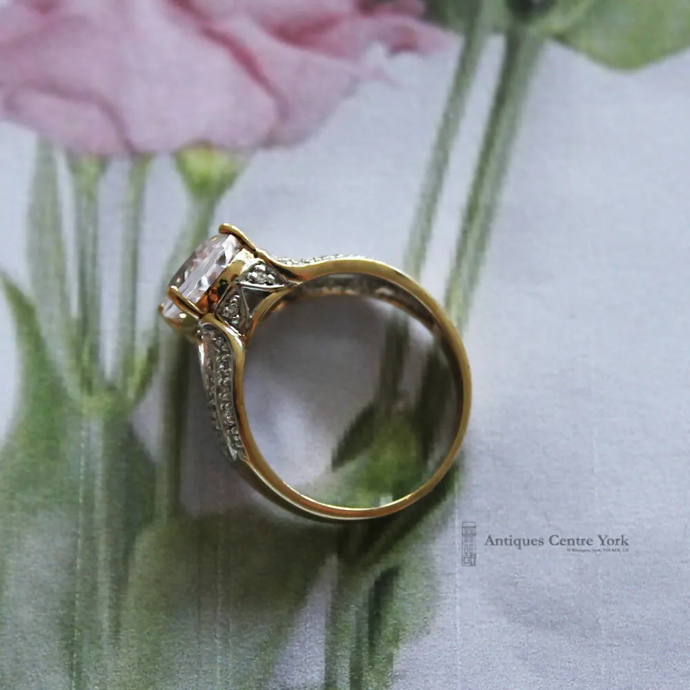 9ct Pink Kunzite & Diamond Dress Ring